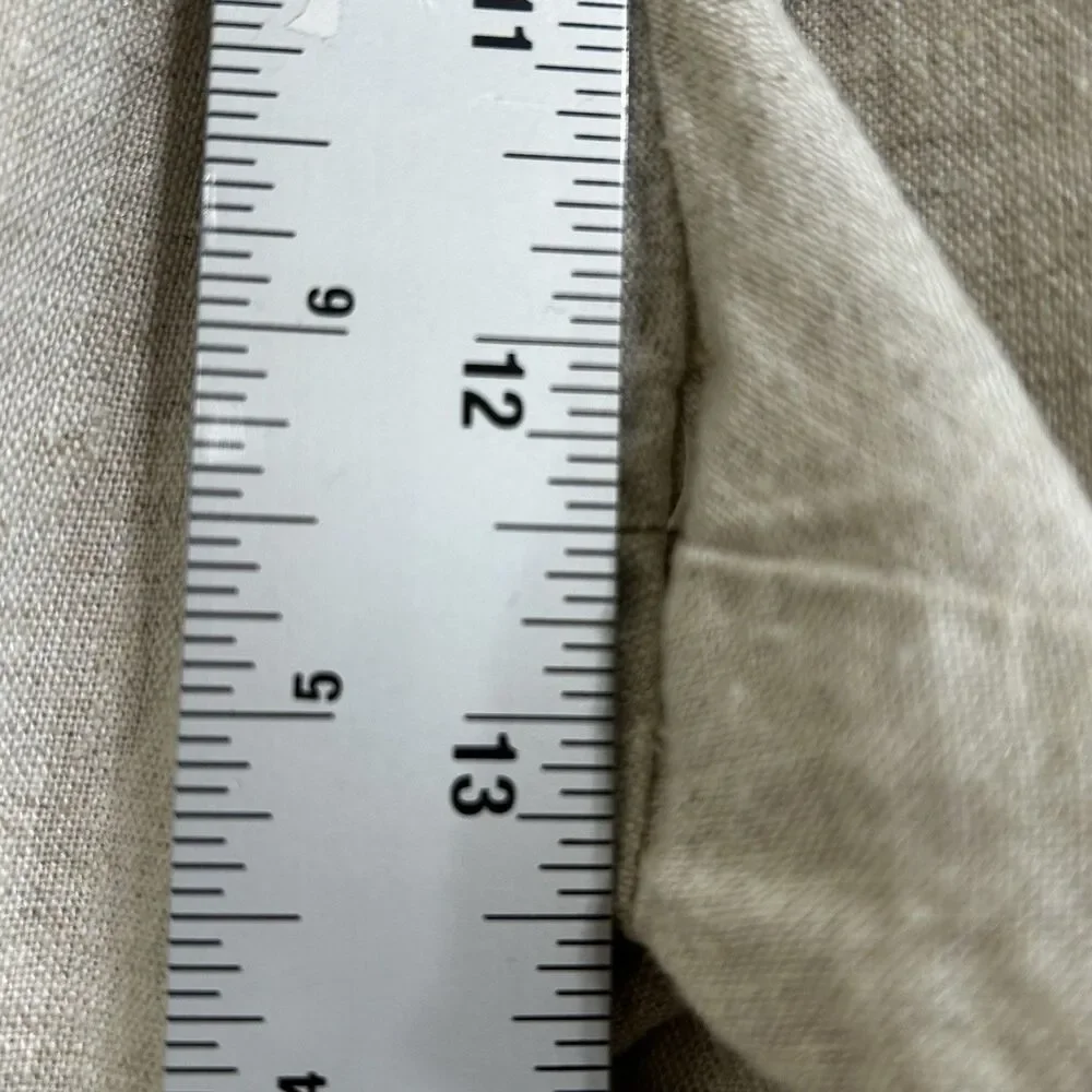 Zara Women’s Oatmeal 100% Linen Pants Size XL Straight Leg Beachy Minimalist
